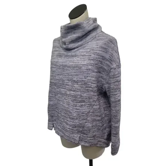 Anthropologie Saturday Sunday Oversized Spacedye Sweatshirt in Lavender Gray - Picture 6 of 10